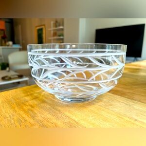 Tiffany & Co. Wheat Leaf Crystal Glass 7” Large Bowl 13752